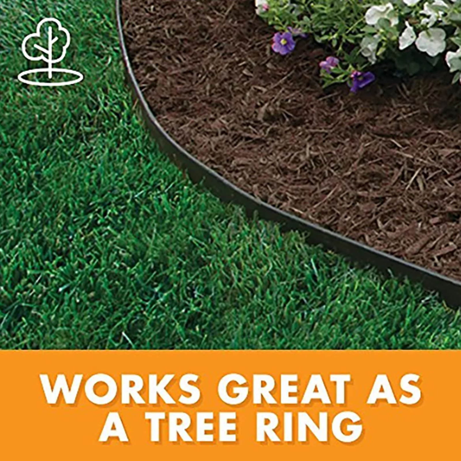 Landscape Edging, 33FT Flexible Plastic Garden Border Edging with Stakes, No Dig Lawn Edging Roll,Fence for Flower Beds,Yard,Pathway, Paver Borders,Easy Tool-Free Installation,Durable Outdoor Design