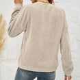 thumbnail image 6 of IROINNID Long Sleeve T-Shirts for Women Solid Corduroy Round Neck Pullover Top Round Neck Top/shirt,Beige, 6 of 6