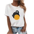 thumbnail image 1 of Blusa holgada de manga corta con cuello redondo y estampado a la moda para mujer Pompotops hfajkhk130150, 1 of 9