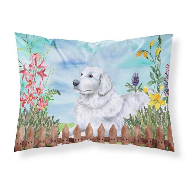 Carolines Treasures CK1237PILLOWCASE Maremma Sheepdog Spring Fabric Standard Pillowcase