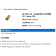 thumbnail image 2 of Oil Filter Kit - Compatible with 2008 - 2013 Volvo C30 2009 2010 2011 2012, 2 of 2