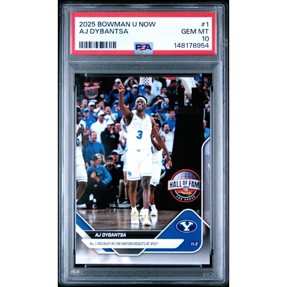 Graded 2025 Topps Bowman U Now AJ Dybantsa #1 Rookie RC Basketball Card PSA 10 Gem Mint