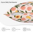 thumbnail image 3 of KLL Peach With Leaves1 Decorative Throw Pillow Covers Velvet Soft for Couch Sofa Bedroom Living Room Outdoor (No pillow core)- 18"x18", 3 of 5