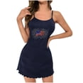 thumbnail image 4 of Camisón corto de talla grande para mujer, camisón de manga corta con estampado de pecho a la moda, camisón para mujer, 4 of 6