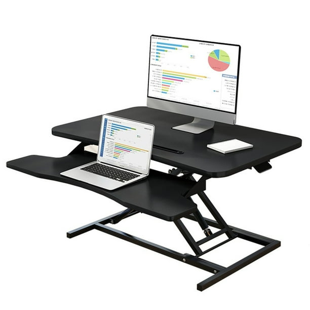 Fayshow0 Stand Up Lift Desk Folding To Add Elevated Computer Desk With Keyboard Trays Small Computer Desk Walmart Com Walmart Com