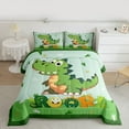 thumbnail image 2 of jejeloiu Cute Cartoon Dinosaur Bedding Comforter Set,Wild Animal Twin Comforter Sets,Green Dino Bedding Set For Boys Kids,Breathable Home Decor Reversible,2 Pieces, 2 of 8