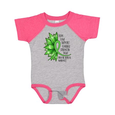 

Inktastic Mental Health Awareness Green Sunflower Ribbon Boys or Girls Baby Bodysuit