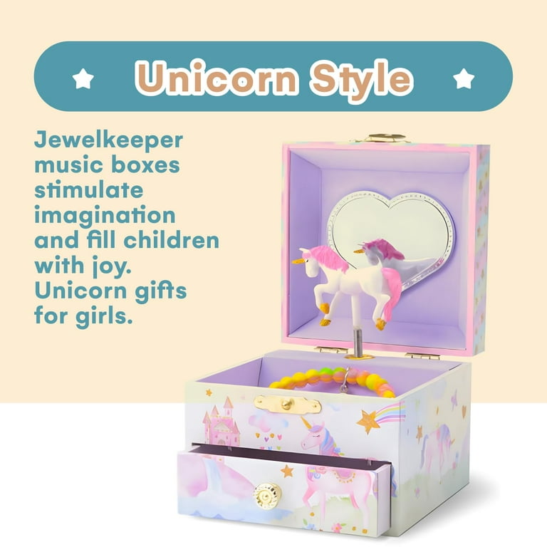 Jewelkeeper Musical Jewelry Box for Kids - Unicorn Spinning