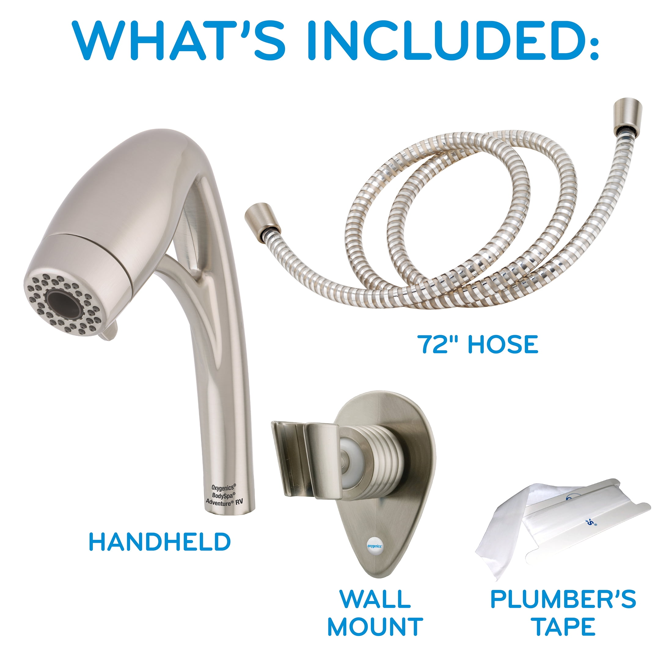 Oxygenics BodySpa Adventure RV 3-Setting Brushed Nickel Handheld Shower Head