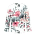 thumbnail image 5 of Fznquz Women's Blouses Dressy Casual Formal Purple Shirt Floral Work Long Sleeve T Shirts for Women, 5 of 5