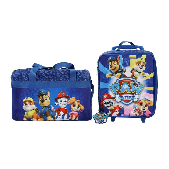Paw Patrol Pups & Logo 3-Piece Youth Duffle Bag Travel Set With Pilot Case & Luggage Tag