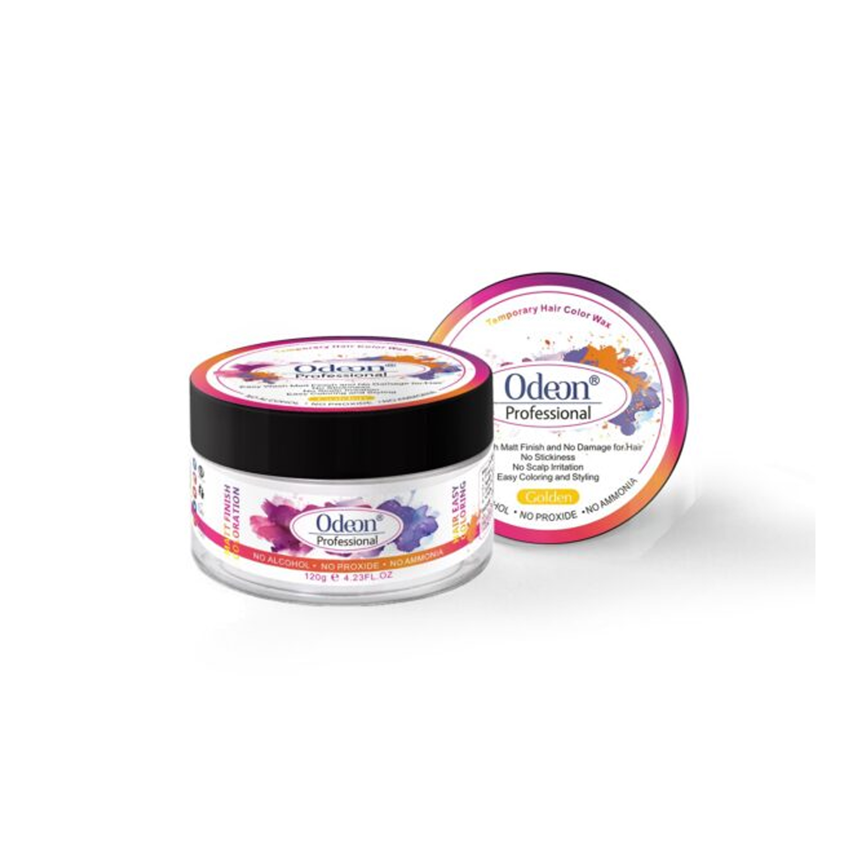 Odeon Temporary Hair Color Wax, 4.23oz Instant Hairstyle Cream, Golden