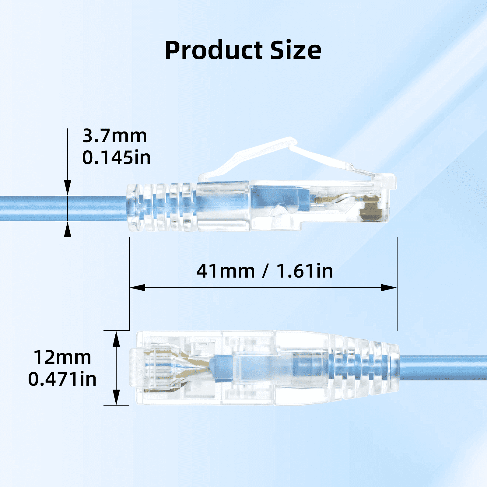 Dutevolns Cat6A Ethernet Patch Cable 1.64 FT (10 Pack), Slim Cat 6 Patch Cables 10Gbps 550Mhz, UTP Pure Copper Patch Cables Cat6, Flexible Thin Cat6a Patch Cable for Network Devices Setup