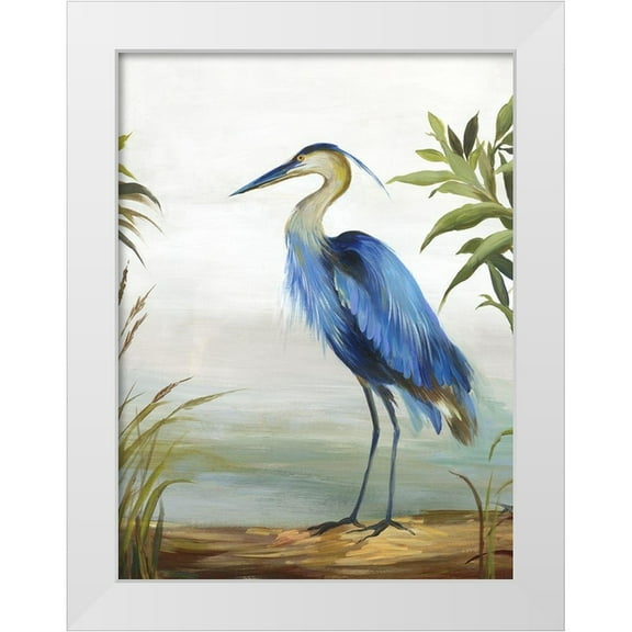 Wilson, Aimee 25x32 White Modern Wood Framed Museum Art Print Titled - Blue Heron