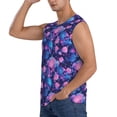 thumbnail image 3 of Fotbe Blue Skull Rose Men's Camiseta sin Mangas Estampada para Hombres, Playera Casual para Gimnasio, Entrenamiento, Playa-3X-Large, 3 of 7