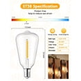 thumbnail image 2 of 10 Pack ST38 LED Light Bulbs, Outdoor String Light Replacement Bulbs Equivalent to 7W Incandescent Bulb, Shatterproof Edison Vintage Bulbs, 0.6W, Warm White, Dimmable, E12/C7 Base, 2 of 5