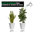 thumbnail image 4 of 2 Macetas Grande Moderna Minimalista Interior Exterior Plato BLANCO, 4 of 5