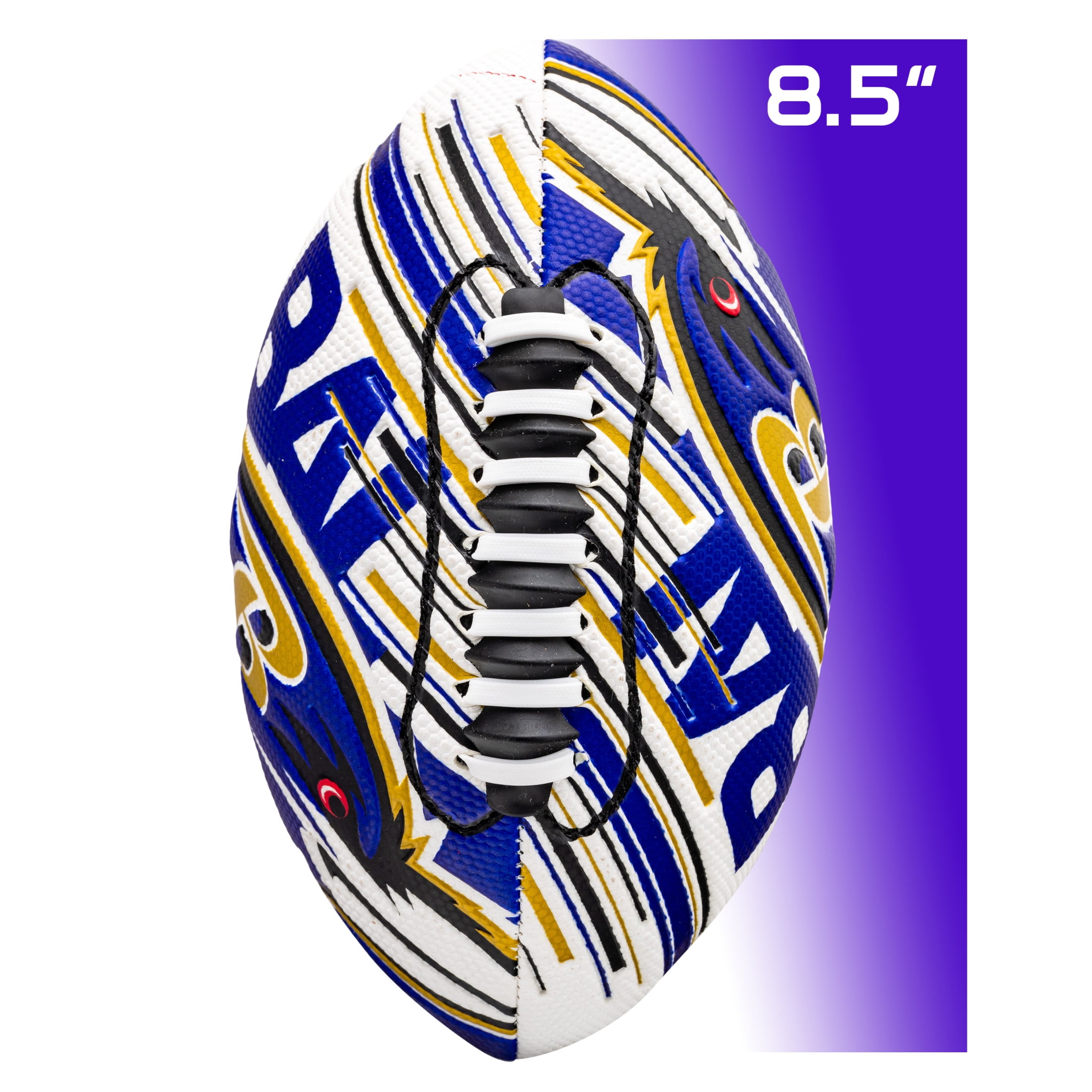 NFL Baltimore Ravens Football - Youth Mini Football - 8.5" Football- SPACELACE Easy Grip Texture- Perfect for Kids !