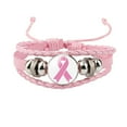 thumbnail image 1 of Cancer Awareness Cute Care Around The Accessories Handmade Leather Bracelet Women, 1 of 3