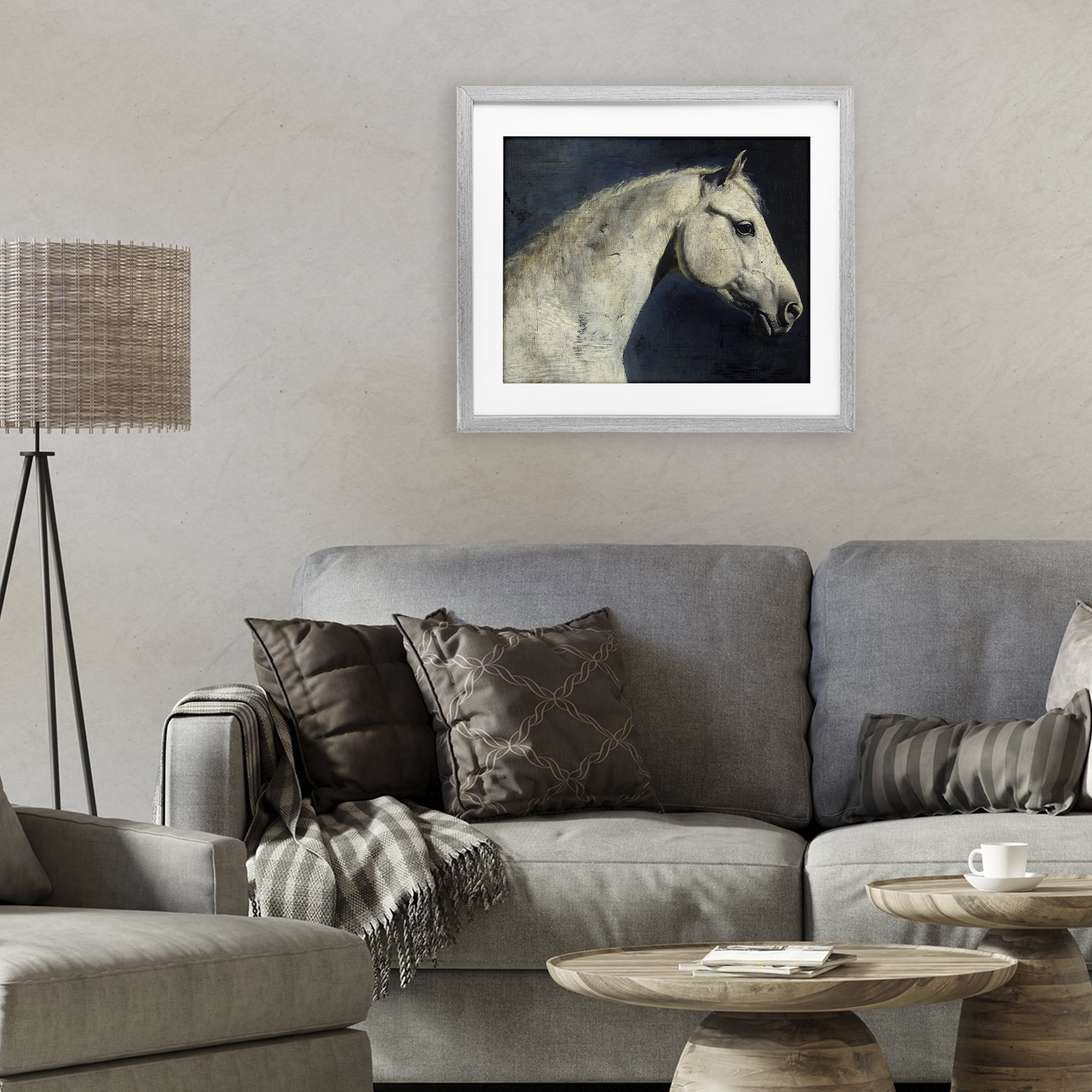 Stupell Industries Equine On The Blue Night Gray Framed Print Under Glass, design by Svetlana Aleynikova