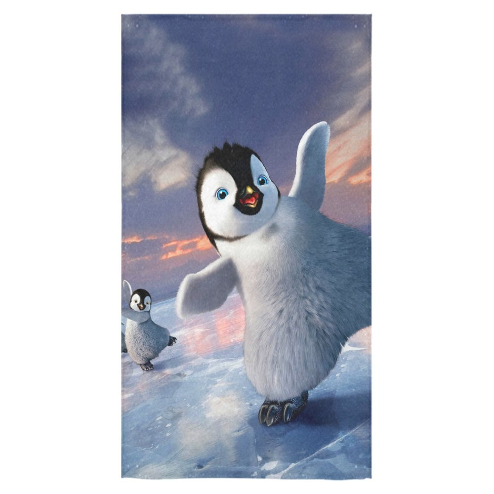 YUSDECOR Cute Penguins Bath Towel Shower Towel Wash Cloth Face Towels