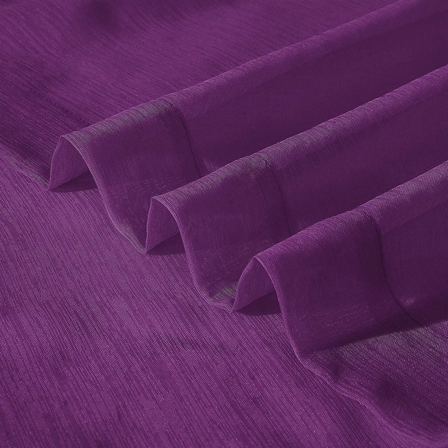 Dainty Home Malibu Textured Semi-Sheer Grommet Top Curtain Panel Pair, 108" x 84" In Purple