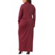 thumbnail image 3 of Vestidos maxi de talla grande para mujer Agnes Orinda, vestido de fiesta ajustado de manga larga con cuello alto, vestido lápiz largo 3X burdeos, 3 of 6