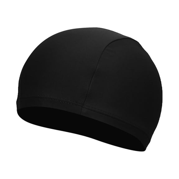 Leeye Adult Swimming Cap Elastic Silicone Swim Hat, Durable Stretchy Swim Cap for Men Women Long Hair, Bathing Cap for Pool Training, Black