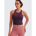 thumbnail image 2 of Top Corto Sin Costuras con Cuello Alto y Textura Acanalada CRZ YOGA Morado XX-S, 2 of 4
