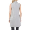thumbnail image 4 of MixMatchy Women's Open Front Draped Heavyweight Cardigan Long Vest With Side Pockets -Made In USA, 4 of 7