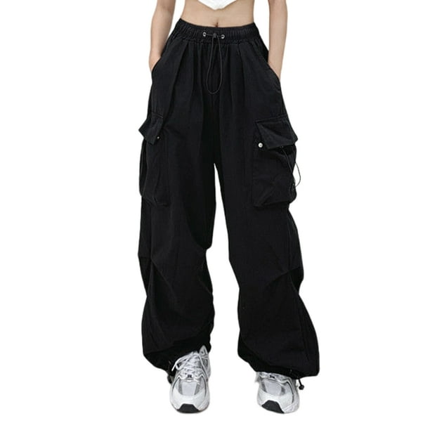 Pantalón Cargo Pantalones cargo de mujer American Y2k Vintage Cargo Pants Streetwear (Black XXXL) Cgtredaw Para estrenar