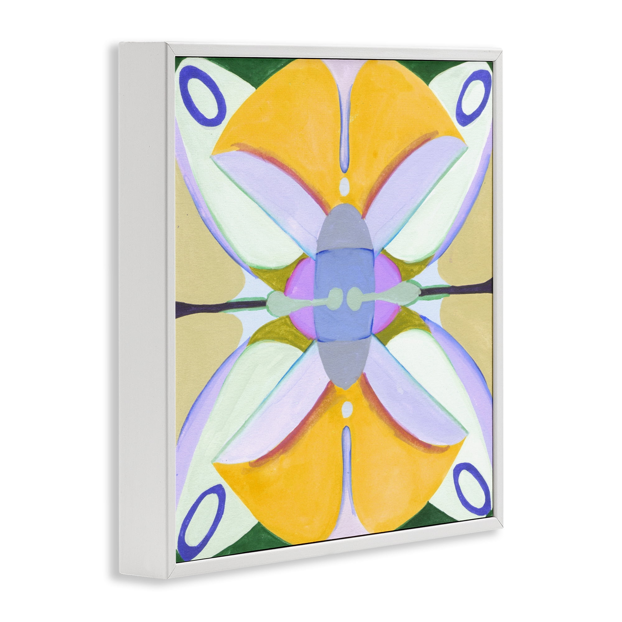 Stupell Industries Warm Revival Kaleidoscope White Framed Giclee Art, design by Melissa Wang