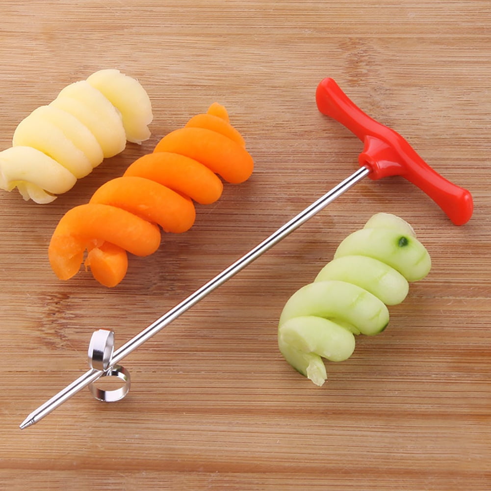 Fridja Vegetables Spiral Cutter Carving Tools - Stainless Steel Manual  Spiral Screw Slicer,Potato Carrot Cucumber Salad Chopper,1 Pack