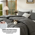 thumbnail image 3 of YEPCLUB 3-Piece King Size Comforter Set, Grey Down Alternative Reversible Bedding Set, All-Season Quilted Soft Comforter with Pillowcases, 3 of 7