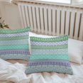 thumbnail image 6 of Throw Pillow Covers 16x16 Inch Set of 2, Purple Green Boho Waterproof Outdoor Pillow Covers, Vintage Ethnic Tribe Abstract Art Decorative Cushion Pillowcases for Couch, Sofa, Bed, Garden, Patio, 6 of 9