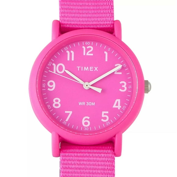 Timex Twg018100 Women's Weekender Quartz Pink Nylon Strap Watch