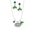 thumbnail image 2 of Delight Jewelry Silvertone Dream - Oval Seal Green Shamrock Necklace and Clover Earrings Jewelry Set, 2 of 5