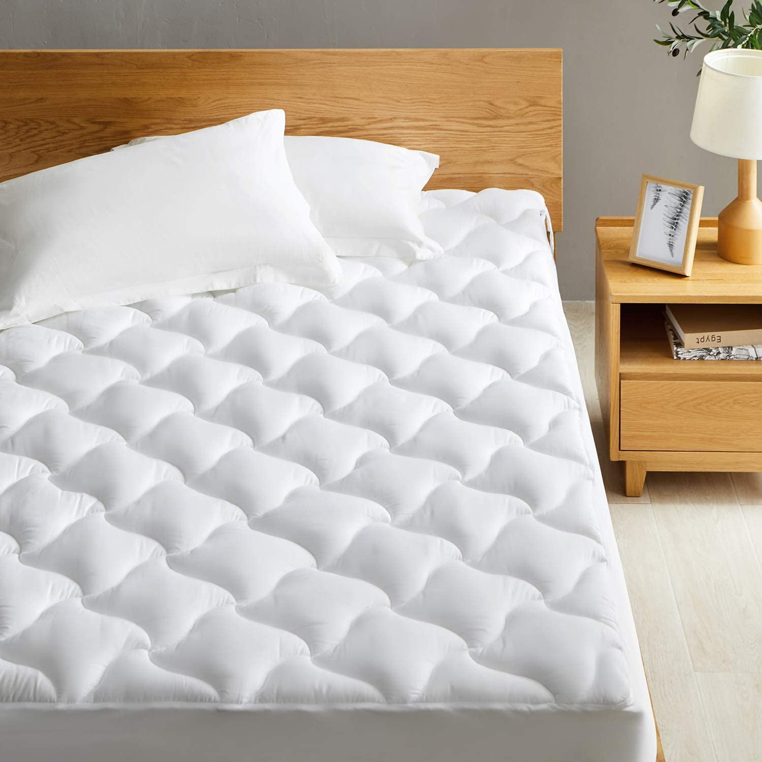 Mattress Pad Twin Size with Deep Pocket Microplush Mattress Topper with Fitted Skirt Quilted Stretch Pillow Top