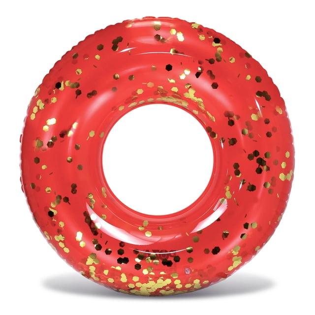 Anillo inflable de confeti rojo Cota Global con forma de flotador para piscina, 91 cm