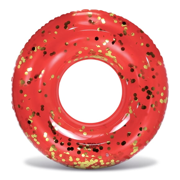Anillo inflable de confeti rojo Cota Global con forma de flotador para piscina, 91 cm