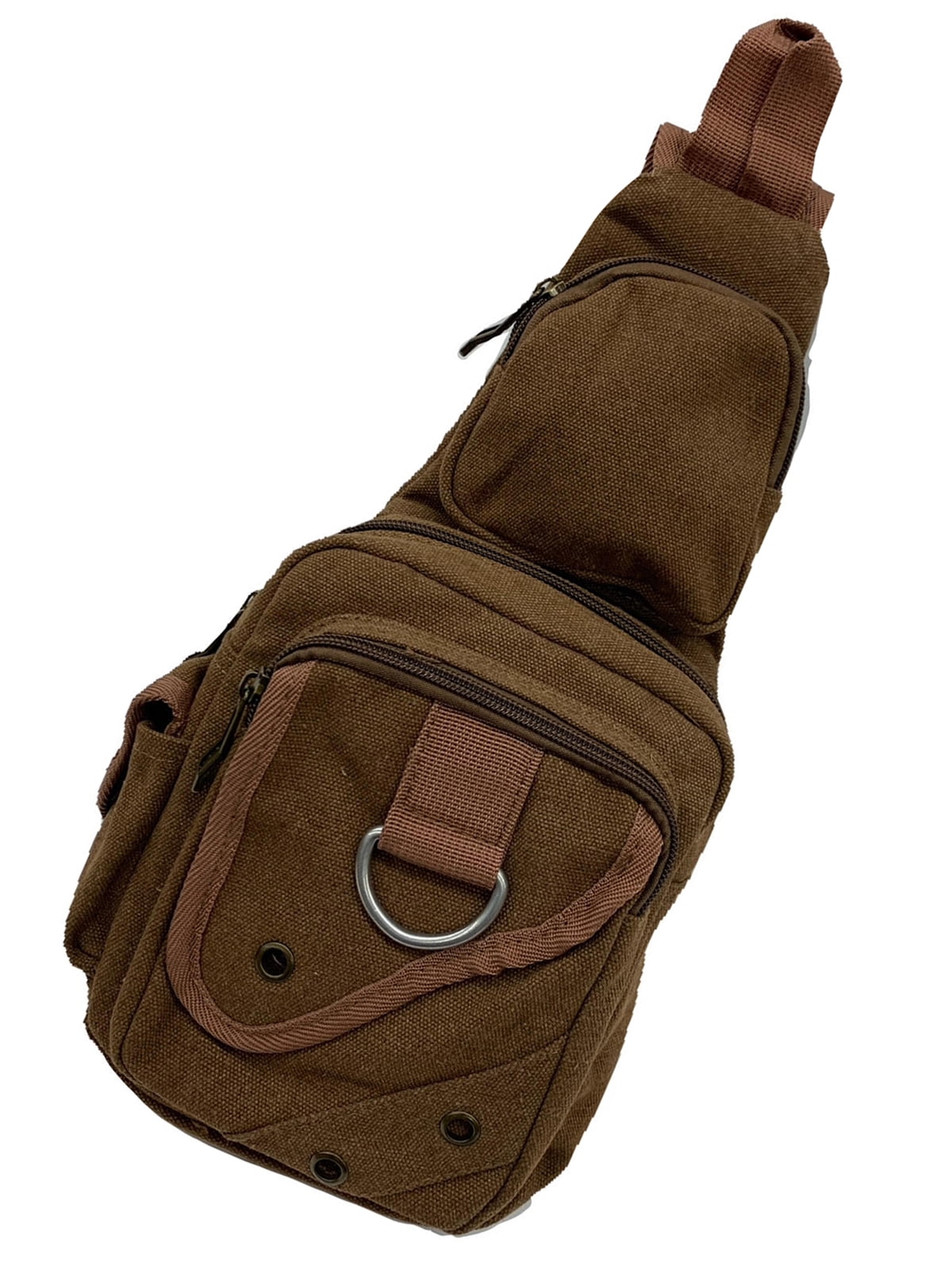 Gravity Trading Front Flap Crossbody Adjustable Sling Bag - Brown