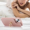 thumbnail image 5 of for iPhone 15 Case with Card Holder and Strap for Women,Crossbody Lanyard,Ring Stand,Snap Clasp,Phone Wallet Cases 6.1 inch(Rose Gold), 5 of 16