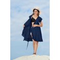 thumbnail image 4 of HAPPY BAY Women Top Bikini Beach Swimwear Casual Wear Kimono S-M Navy, Plain, 4 of 5
