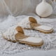 thumbnail image 4 of Sandalias planas de perlas de lujo para mujer, chanclas de playa de colores mezclados en negro/blanco, zapatillas con cuentas en la parte inferior de paja, sandalias bohemias para mujer, 4 of 5