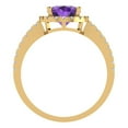 thumbnail image 4 of 2.27 ct Oval Cut Natural Amethyst Solitaire with Accents Engagement Ring for Women in 18K Yellow Gold, 4 of 5
