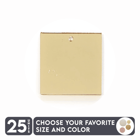 25 Units Mirror Square With Hole 1/8" Thick - Mirror Color - (Size 8") Made in USA