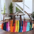 thumbnail image 4 of Colorful Striped Round Area Rug 5 FT, Non Slip Bedroom Area Rug, Modern Rainbow Abstract Graffiti Art Washable Circular Carpet Non-Shedding Floor Mat for Kitchen Dining Room Foyer Balcony Dorm, 4 of 9
