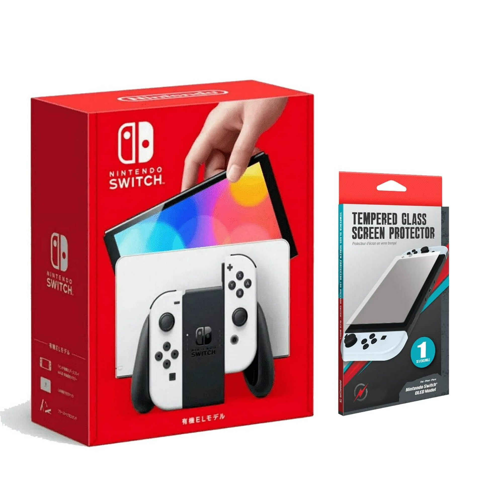 Nintendo Switch OLED Model with 64GB, White, Bundle (Imported Version ) Powever Bundle