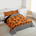 thumbnail image 3 of Feelyou Modern Motorcycle Print Bedding Comforter Set for Kid, Est Sleep Sports Twin Comforter Sets, Checkered Buffalo Reversible Bedding Set, Super Cozy Room Decor, 2 Pieces, 3 of 8