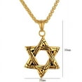 thumbnail image 4 of Men Star of David Pendant Necklace 14K Yellow Gold Link Chain Gold/Silver Color Jewish Magen David Hexagram Necklace Statement, 4 of 8